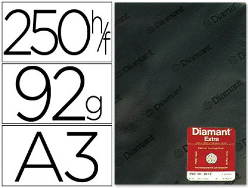 Papel vegetal transparente a3. 92 grs/m2 em folha , Diamant , 5766 , 8422924601330